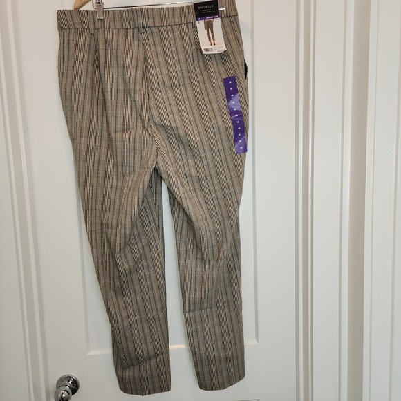 Rafaella Women's Pull-On Stretch Ankle Pant Size 14 Plaid Academia Preppy Office - Picture 2 of 11